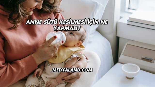 Anne Sütü Kesilmesi İçin Ne Yapmalı?